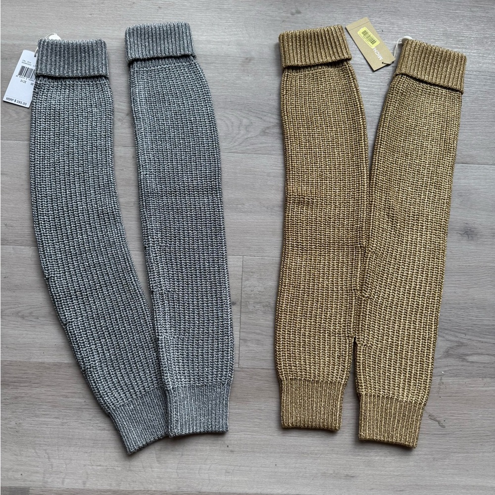 Michael Kora Silver & Gold Knit Leg Warmers 4pc O/S